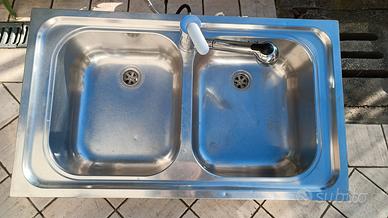lavello più miscelatore  acciaio inox 