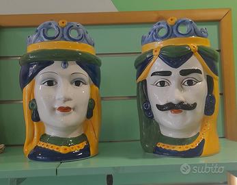 Teste di moro vasi in ceramica formato maxi