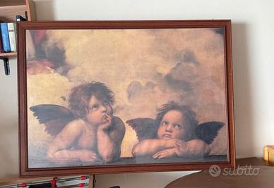 Quadro "Angeli di Raffaello" con cornice in legno