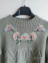 Maglione vintage ricamato Giorgio Kauten tg S 