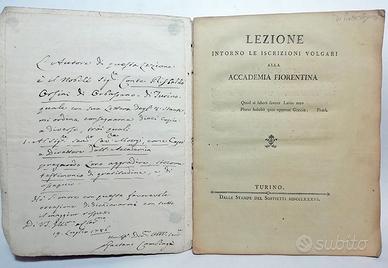 LEZIONE INTORNO LE ISCRIZIONI VOLGARI... 1786