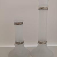 Candelabri in vetro e argento