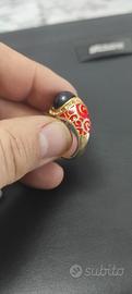 anello vintage con onice nero