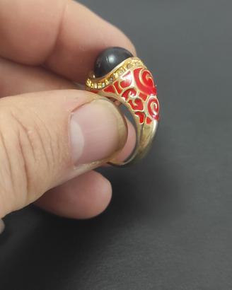 anello vintage con onice nero