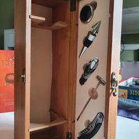 cassetta legno per vino con accessori