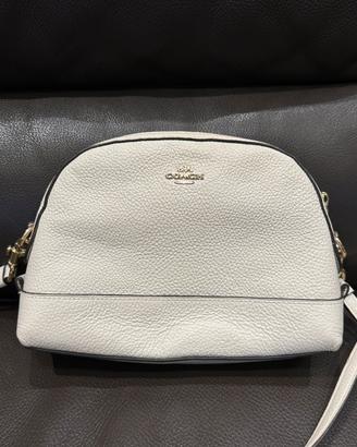Borsa a tracolla bianca di pelle coach