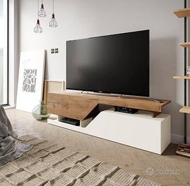 Mobile porta tv design moderno con ripiani legno