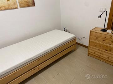 Letto singolo/doppio in legno ikea