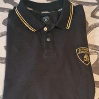 Polo nera e oro Lamborghini taglia L Lunghezza 65c