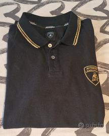 Polo nera e oro Lamborghini taglia L Lunghezza 65c