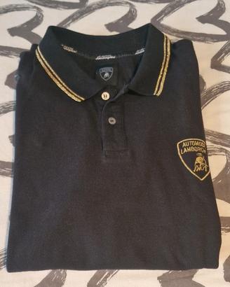 Polo nera e oro Lamborghini taglia L Lunghezza 65c