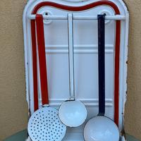 Antico set da cucina in latta smaltata