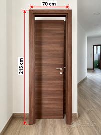 Porte a battente da interno color noce 70x215