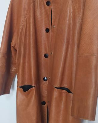 Giacca lunga pelle vintage