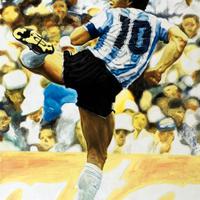 Maradona Argentina Mundial 1986 Stampa Arte Poster