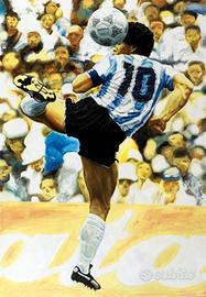 Maradona Argentina Mundial 1986 Stampa Arte Poster