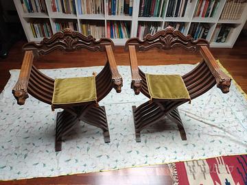 Sedie Savonarola in legno massello