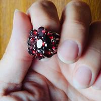 Anello argento con granato