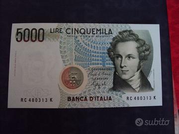 cartamoneta lire 5000 belini