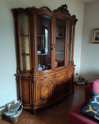 Credenza Vetrina Cristalleria massello intarsiato