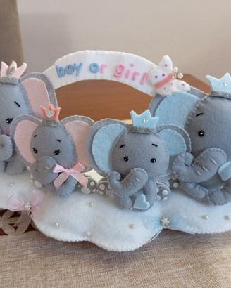 decorazione scenografica per Gender Reveal party