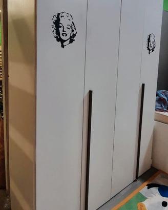 Codice: 270244  ARMADIO 4 ANTE BIANCO FRASSINATO C