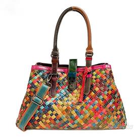 Borsa in pelle multicolore 