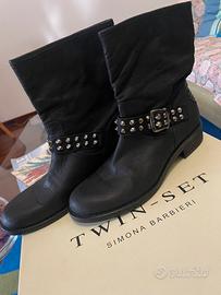 Stivaletti in pelle con borchie n.40 Twin Set