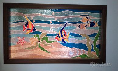 vetro artistico per separare due zone casa