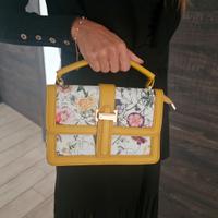 borsa nuova a fiori gialla elegante con tracolla
