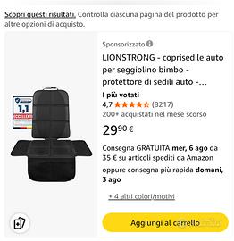 Protezione sedili auto per seggiolini bambini