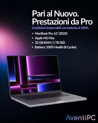 MacBook Pro 16 2023 M2 Max 32 GB Ram 