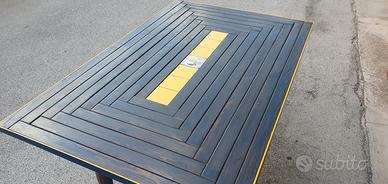 Tavolo artigianale in legno e ceramica