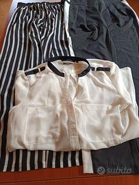 COMPLETO donna CAMICIA + 2 PANTALONI TG. M