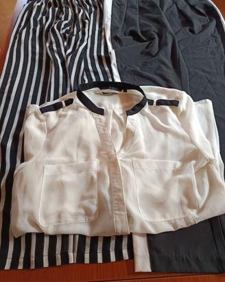 COMPLETO donna CAMICIA + 2 PANTALONI TG. M