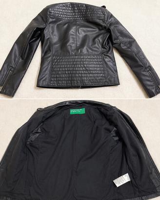 Giubbotto nero similpelle Benetton uomo taglia M