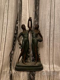 Scultura vintage stile liberty effetto bronzo