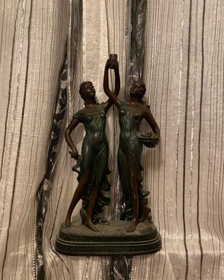 Scultura vintage stile liberty effetto bronzo