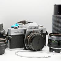 Set fotocamera reflex pellicola Minolta SRT 100x