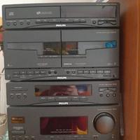 Stereo  con 2 casse per cd musicassette radio