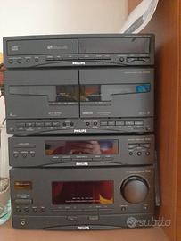 Stereo  con 2 casse per cd musicassette radio