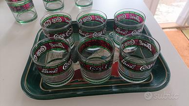 Set vassoi e bicchieri cocacola cinquantenario LE
