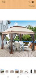 Gazebo 3x3 impermeabile con zanzariere