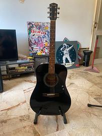 FENDER ACUSTICA NERA ANNI 2000 - abete e mogano