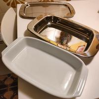Pirofila ceramica 19×30 con base/coperchio inox Br