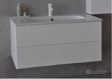 Base Decoro Cannettato C/2 Cassetti,Bianco assolut