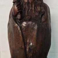 Scultura divinità  asiatica in legno esotico