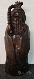 Scultura divinità  asiatica in legno esotico