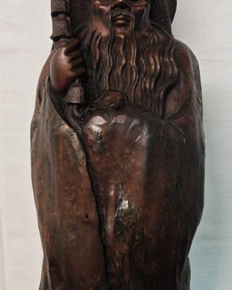 Scultura divinità  asiatica in legno esotico