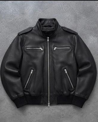 Bomber in pelle con interno in pelo taglia 14Y